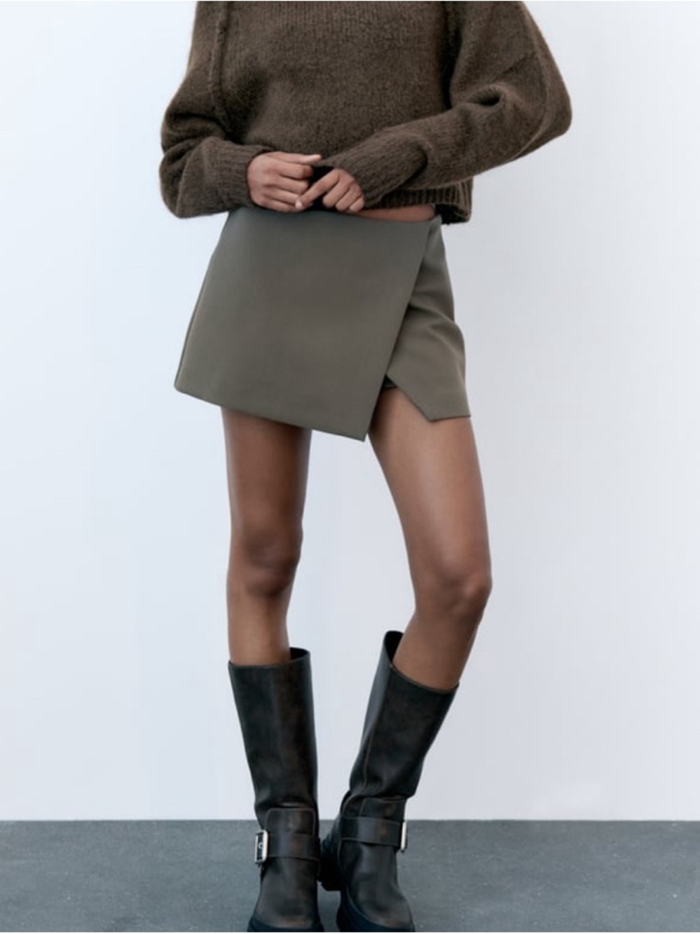 Zara grey Wrap Mini Skort size M